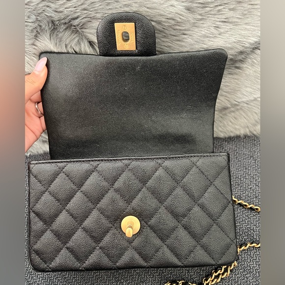 🚫SOLD ON POSH SHOW 🚫 CHANEL Black Caviar Leather Top Handle Mini Rectangle - Picture 9 of 10
